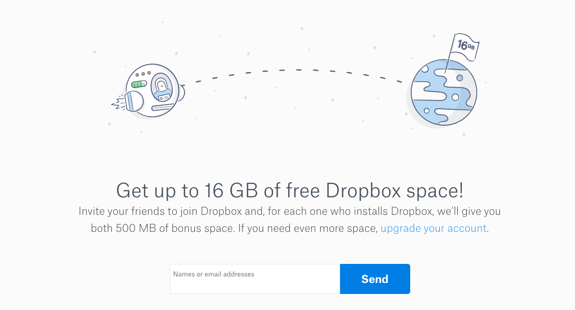 Example of demand generation from Dropbox.
